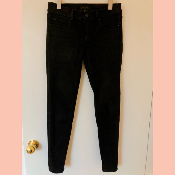 Ann Taylor Black Mid Rise Skinny Jeans - Picture 2 of 4